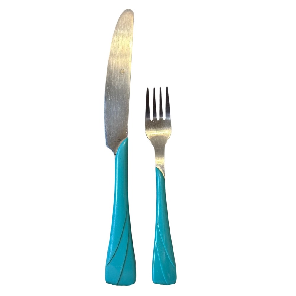 Fiesta Turquoise Swirl 1 Knife and 1 Fork Stainless Steel